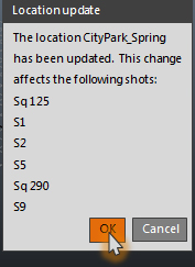 Location Updated dialog