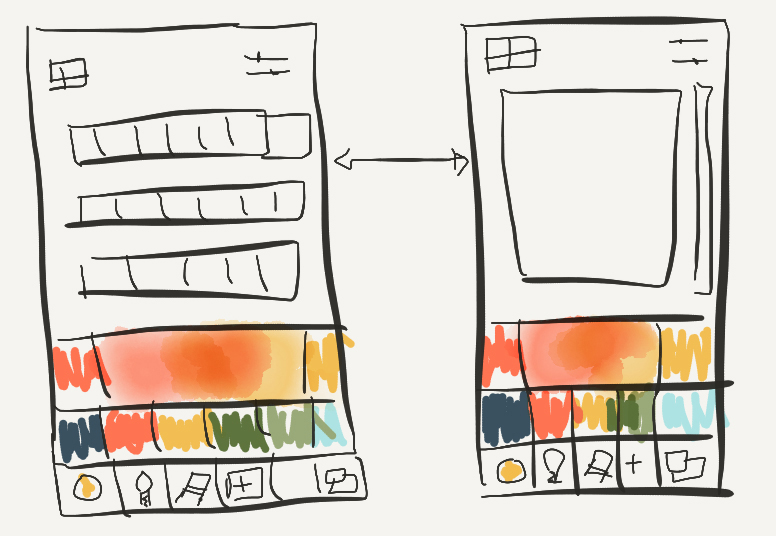 Swapping between color palette and picker UI