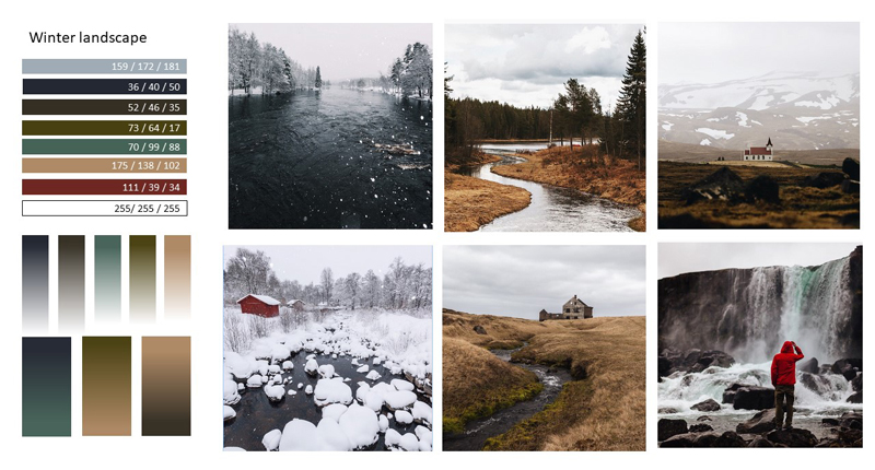 Winter landscape palette