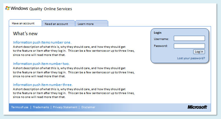 Winqual home page update option 1
