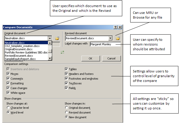 Word Compare Dialog