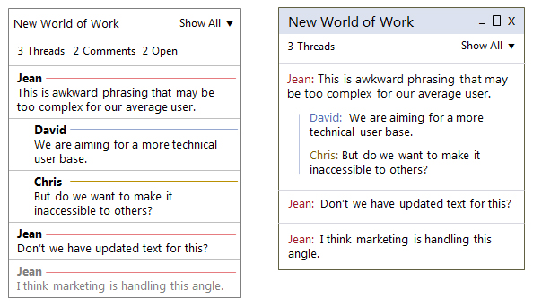 Comment threading